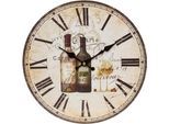 Wanduhr "Walram", weiß, B:33,8cm T:4cm, MYFLAIR MÖBEL & ACCESSOIRES, Wanduhren, Wanduhr, weiß, rund, römische Ziffern, dekorativ in Küche & Wohnzimmer