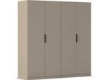 Kleiderschrank OTTO HOME "Schrank Schlafzimmer Garderobe Ankleide WELTNEUHEIT NYLLA by rauch-ONE", fango, B:181cm H:187cm T:54cm, Holzwerkstoff, Schränke, Kleiderschrank, PATENTIERTES SCHNELLMONTAGESYSTEM schwarzer Griff MADE IN GERMANY