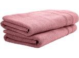 Duschtücher UNCOVER BY SCHIESSER "Brooklyn mit dezenter Bordüre in Hoch-Tief-Optik", rosa (malve), B:70cm L:140cm, Frottier, Frottier, Handtücher, Duschtücher, OEKO-TEX MADE IN GREEN