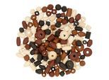 Holzperlenmix, Brauntöne, 10–25 mm, 500 g