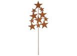 Rost-Baum "Sterne" aus Metall, braun, 38 cm