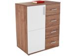 Möbelix , Weiß, Eichefarben , Holzwerkstoff , Eiche , 1 Fächer , 4 Schublade(n) Schubladen , 88.2x95.2x38.3 cm ,