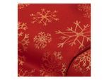Jacquard "Schneekristalle" mit Glitzergarn, rot/gold