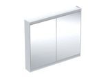 Geberit One Spiegelschrank 505814002 105 x 90 x 15 cm, weiß/Aluminium pulverbeschichtet, mit ComfortLight, 2 Türen