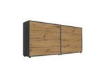 Mid.you , Anthrazit, Eiche Artisan , Holzwerkstoff , 8 Schublade(n) Schubladen , 158x73x33 cm , erweiterbar, stehend ,