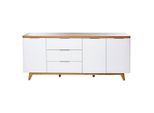 Livetastic , Weiß, Eichefarben , Holzwerkstoff , 3 Fächer , 3 Schublade(n) Schubladen , 180x77x39 cm , Beimöbel erhältlich, stehend ,