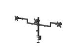 HAMA Monitor-Halterung "Dreifach Monitorhalterung höhenverstellbar für 13-27 Zoll", schwarz, B:26,7cm H:10,7cm T:44cm, Gerätehalterungen, 3 Monitore, 360 Rotation, VESA, Kabelmanagement, Stahl, Monitor-Halterung