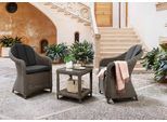 Balkonset DESTINY "Malaga Merano", grau (vintage grau), B:62cm H:85cm T:70cm, Aluminium, Glas, Polyrattan, Sitzmöbel-Sets, Balkonset, Aluminium, Polyrattan