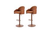 P & B , Rotbraun , Metall, Textil , 51.5x96-117x53 cm , Oeko-Tex® Standard 100 , Stoffauswahl, Sitzfläche 360° drehbar ,