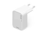 HAMA Schnelllade-Gerät "faltbares Mini-Schnellladegerät, 30 Watt, GaN, USB-C, weiß", weiß, B:9cm H:4cm T:19,5cm, Ladegeräte, 1xUSB-C, Power Delivery, Fast Charge, GaN-Technologie, Eurostecker, Schnelllade-Gerät
