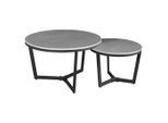 Mid.you , Dunkelgrau , Metall, Stein , rund , 68.5x43x68.5 cm ,