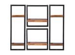 Mid.you , Naturfarben, Schwarz , Holz, Metall , Mangoholz,Mangoholz , massiv,massiv , 6 Fächer , 95x75x25 cm ,