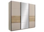 Möbelix , Eichefarben, Kaschmir , Glas, Holzwerkstoff , 5 Fächer , 3 Schublade(n) Schubladen , 215x204x63 cm , Schrankfront mit Spiegel ,