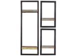 Mid.you , Mehrfarbig, Schwarz , Holz, Metall , Altholz,Altholz , massiv,massiv , 4 Fächer , 50x75x25 cm ,