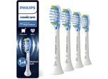Aufsteckbürsten PHILIPS SONICARE "C3 Premium Plaque Defence", weiß, Zahnbürstenköpfe, 4 Stk., Aufsteckbürsten, für extra gründliche Plaque-Entfernung, für jedes Sonicare Handstück
