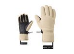 Skihandschuhe ZIENER "KJELAA-Z GORE‑TEX + GORE‑TEX plus warm DAMEN", Damen, Gr. 6,5, beige (soft taupe), Materialmix, Handschuhe Skihandschuhe, wasserdicht, winddicht, atmungsaktiv, extra warm, Lederanteil