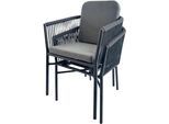 Gartenlounge-Sessel DESTINY "LIMONE", grau, B:57cm H:76cm T:60cm, Bezug: 100% Polyester, Sessel, Gartenlounge-Sessel, 2 Sessel inkl. Sitz- und Rückenauflagen