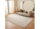 Wollteppich THEKO "Janne, Berber Teppich, Wolle, meliert, handgearbeitet" Gr. 1, beige (natur), B:60cm H:20mm L:90cm, Wolle, Teppiche, Wollteppich, handgetuftet, Wohnzimmer, Schlafzimmer, Esszimmer, Topseller