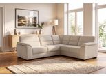 Ecksofa SIT & MORE "Montego L-Form, B: 256 cm, große Stoffauswahl, Komfortsitzhöhe 46 cm", beige (creme), B:255cm H:88cm T:225cm, Luxus-Microfaser (90% Polyester, 10% Polyamid);Struktur (100% Polyester);Luxus-Microfaser ALTARA NUBUCK (100% Polyester), Sofas, Ecksofa, mit Schlaffunktion und Schubkasten mit Stauraum