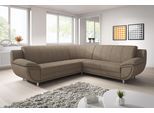 Ecksofa TRENDMANUFAKTUR "Rondo II 267 cm, zeitlos & elegant, bequeme Armlehnen, L-Form", braun (tan), B:267cm H:85cm T:247cm, Struktur (100% Polyester), Sofas, Ecksofa, wahlweise mit Federkern, wahlweise mit Bettfunktion, B/T 267/247cm