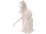 Dekoobjekt KARE DESIGN "Horse Front 28cm", weiß (beige), B:21cm H:27,5cm T:8,5cm, Polyresin, Dekofiguren, Dekoobjekt