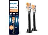 Aufsteckbürsten PHILIPS SONICARE "A3 Premium All-in-One", schwarz, Zahnbürstenköpfe, 2 Stk., Aufsteckbürsten, für eine gründliche Gesamtreinigung, für jedes Sonicare Handstück