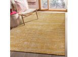 Teppich SANAT "Oslo, auch als Läufer und in Rund", gelb (goldfarben), B:140cm H:10mm L:200cm, Kunstfaser, Teppiche, Teppich, meliert, robuster Kurzflor, Wohnzimmer, Schlafzimmer, Kinderzimmer