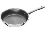 Bratpfanne HENCKELS BY ZWILLING "Valley", silber (silberfarben), B:21,5cm H:6cm L:37cm Ø:20cm, Pfannen, Bratpfanne, Keramikbeschichtung, Soft-Touch-Griffe, fettarmes Braten, Edelstahl