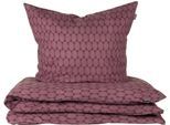 Bettwäsche SCHIESSER "Drops aus wärmender Feinbiber-Qualität mit dezentem Grafikprint", rot (mauve), B/L: 155cm x 220cm, 1 Stk., 1 Stk., Feinbiber, B/L: 80cm x 80cm, 2, Feinbiber, Bezug: 100% Baumwolle, Bettwäsche, Bettwäsche, OEKO-TEX MADE IN GREEN