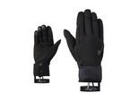 Skihandschuhe ZIENER "GEISLERSPITZEN-Z TOUCH", Herren, Gr. 6,5, schwarz, Materialmix, Handschuhe Skihandschuhe, mit wasser- und windabweisendem Überzieh-Fäustling