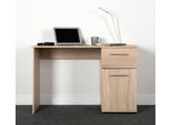 Schreibtisch VOGL MÖBELFABRIK "Tobi, mit einer Tür und einem Schubkasten", braun (sonoma, eichefarben), B:115cm H:73cm T:56cm, Tische, Schreibtisch, optional mit Tastaturauszug, Breite 115 cm