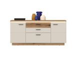 Hom`in , Eichefarben, Kaschmir , Holzwerkstoff , 4 Fächer , 3 Schublade(n) Schubladen , 180x80.7x44.6 cm ,