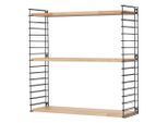 Tomado , Schwarz, Buchefarben , Holz, Metall , Buche , 3 Fächer , 70x68x21 cm , erweiterbar, hängend ,