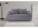 Schlafsofa WERK2 "Biggi 206 cm breit komfortabel & modern, Komfort Sitz- und Liegehöhe", grau (hellgrau), B:206cm H:88cm T:91cm, 95% Polyester, 5% Nylon, Sofas, Schlafsofa, Struktur weich, Schlaffunktion, Bettkasten