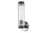 Elstead Lighting , Schwarz, Chromfarben , Metall, Glas , 12.2x35.1 cm , TÜV-geprüft ,