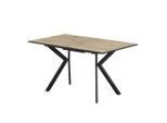 Möbelix , Schwarz, Eichefarben , Metall, Holzwerkstoff , rechteckig , 140-180x76x80 cm ,