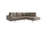 Livetastic , Champagner , Textil , Füllung: Daunen, Silikon , Ottomane rechts, L-Form , 280x223 cm , Made in EU , Rücken echt ,