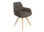 Möbelix , Braun , Holz, Textil , Eiche , massiv , 61x88x66.5 cm ,