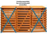 Mülltonnenbox PROMADINO "Vario V Erweiterung", braun (honigbraun), B:92cm H:122cm T:70cm, Massivholz, Metall, Aufbewahrungsboxen, Mülltonnenbox, besonders robust aus zertifiziertem Kiefernholz gefertigt