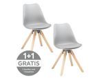 P & B , Grau , Holz, Kunststoff, Textil , Eiche , massiv , 48.5x84x55 cm ,