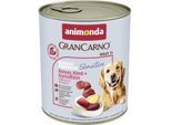 animonda GranCarno Sensitiv Nassfutter Hund Adult, Rind und Kartoffel 12x800 g
