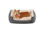 FEANDREA L-XL Hundebett, mit Wendekissen grau L
