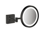 hansgrohe AddStoris Kosmetikspiegel 41790670 3-fach Vergrößerung, mit LED Leuchte, Wandmontage, schwarz matt