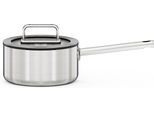 Kasserolle HANSEATIC "PREMIUM", silberfarben, Ø:16cm, Töpfe, Kasserolle, handfreundliche Griffe, Literskala, Glasdeckel, Induktion