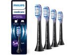 Aufsteckbürsten PHILIPS SONICARE "G3 Premium Gum Care", schwarz, Zahnbürstenköpfe, 4 Stk., Aufsteckbürsten, für gesünderes Zahnfleisch, für jedes Sonicare Handstück