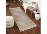 Teppich LIVABLISS "SANTIAGO", beige (braun), B:80cm H:10mm L:220cm, Teppiche, Teppich