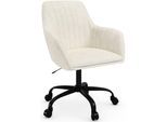 Bürostuhl OTTO HOME "Perry2", beige (creme, schwarz), B:58cm H:88cm T:60cm, Stoff, Stühle, Bürostuhl, eleganter Samtstuhl, schwarzes Drehkreuz,Polsterung in Längsnaht-Optik