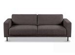 Schlafsofa OTTO HOME "Sveeva, 3 Sitzer, Liegefläche 135x190 cm, schwarze Metallfüße", braun, B:225cm H:86cm T:97cm, 100% PES, Sofas, Schlafsofa, langlebiger Strukturstoff, mit Wellenunterfederung, viele Farben