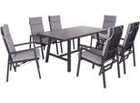 Garten-Essgruppe GARDEN PLEASURE "DENIA/SINTRA", schwarz, Obermaterial: 100% Polyester, Sitzmöbel-Sets, Garten-Essgruppe