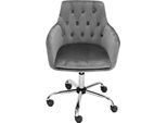 Bürostuhl OTTO HOME "Perry1", grau (grau, metall (chromoberfläche), grau), B:58cm H:79cm T:55,5cm, Stühle, Bürostuhl, eleganter Samtstuhl, gepolstert